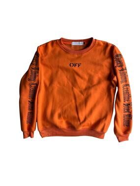 Off-White X VLone Women's Sweatshirt Orange Crewneck Size Large